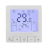 Termostato inteligente WiFi, controlador de temperatura programable digital, con pantalla LCD, para...