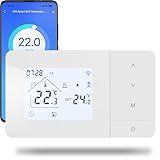 termostato de batería WiFi de 2 Hilo para Control de calderas de Gas Termostato Tuya programable...