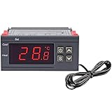 Greluma 1 Pieza Controlador de Temperatura Digital AC 110V-220V 10A, Pantalla LED Digital Termostato...